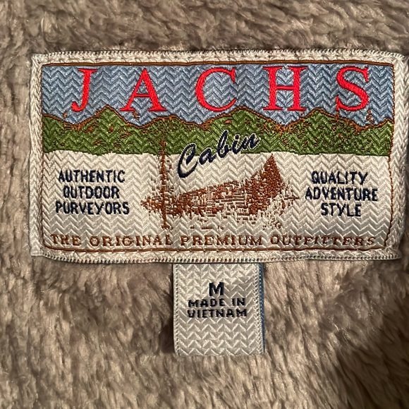 Jachs Cabin Gray with Aqua trim Fleece Pullover Jacket - Picture 2 of 9